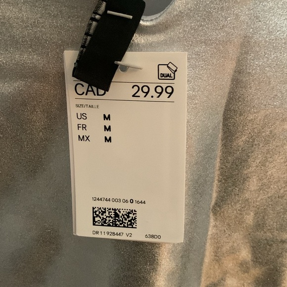 [M] NWT H&M Shimmery Metallic Bodysuit with shoulder pads - Picture 7 of 7